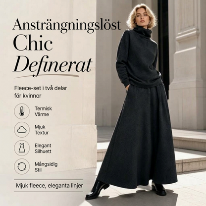 ✨ Elegant stickad look 🤎 Set med damtröja med krage och maxikjol – bekvämt, feminint och tidlöst