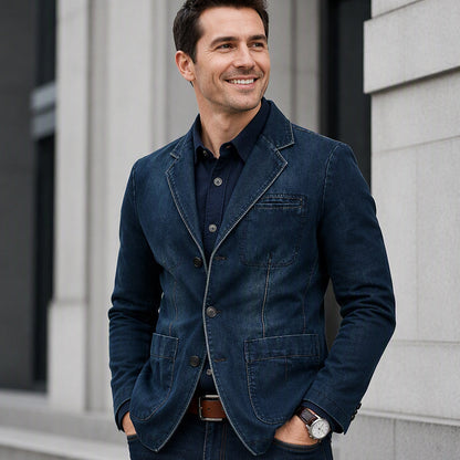 ✈️Fri frakt🍂Höstens bästsäljare|Den Perfekta Balansen Mellan Stil & Komfort – Denim Blazer för Män