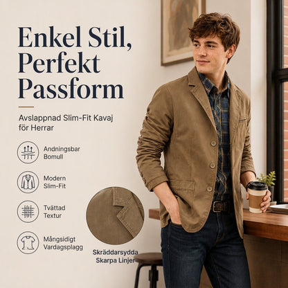 🧥Fri frakt✈️Slim-fit-kavaj för män med skårkrage
