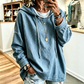 📢🎉50 % rabatt!!!🛍️✨Avslappnad jeanshoodie för damer
