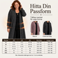 Damens mysig ribbstickad lång cardigan