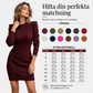 🔥 Dagens specialerbjudande – Ribbad bodycon-klänning med rund halsringning för damer ✨ rund halsringning, ribbat tyg, bodycon-passform