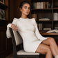 🔥 Dagens specialerbjudande – Ribbad bodycon-klänning med rund halsringning för damer ✨ rund halsringning, ribbat tyg, bodycon-passform