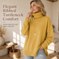Damers löst sittande stickad turtleneck-tröja