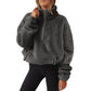 Varm och mysig sweatshirt med halv dragkedja för kvinnor