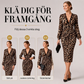 🔥50 % rabatt! 💃 Halvlång leopardmönstrad klänning med V-ringning i spets och lanternärmar – Elegant, smickrande och djärv 🐾