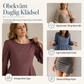 Kjol med fyrkantig urringning, babydoll-modell och fickor för dam