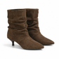 Kvinnliga stöövlar med spetsig tå och stilettklack, ankelhög