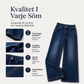 Högt midjade, bredbenta stretchjeans för kvinnor
