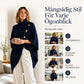 Flickors Asymmetrisk Turtleneck Poncho Stickad Tröja