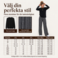 Damset i vardagsstil med crewneck-topp och mönstrade byxor