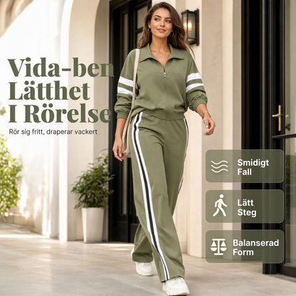 Set med ledig sweatshirt och vida byxor för kvinnor