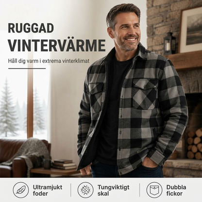 Varm skjorta i rutigt vinterskal för män – Slitstark, mjuk och tidlös med värmande fleecefoder 🧥❄️🔥