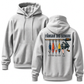Herr retro fiske-grafisk luvtröja, avslappnad passform, mjuk fleece-sweatshirt i blandad bomull med kängficka
