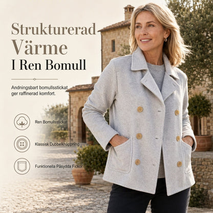 Klassiskt enfärgat ytterplagg – Strukturerad, mjuk och tidlös i ren bomull 🧥✨