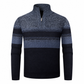 Vintertröja för män med huva, fleecefoder, rutigt stickad cardigan, tjock långärmad kappa