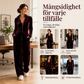 Chic sammetsjumpsuit med stående krage för kvinnor